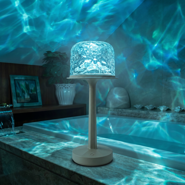 Wavora™ – Cordless 16-Color Water Ripple LED Night Lamp